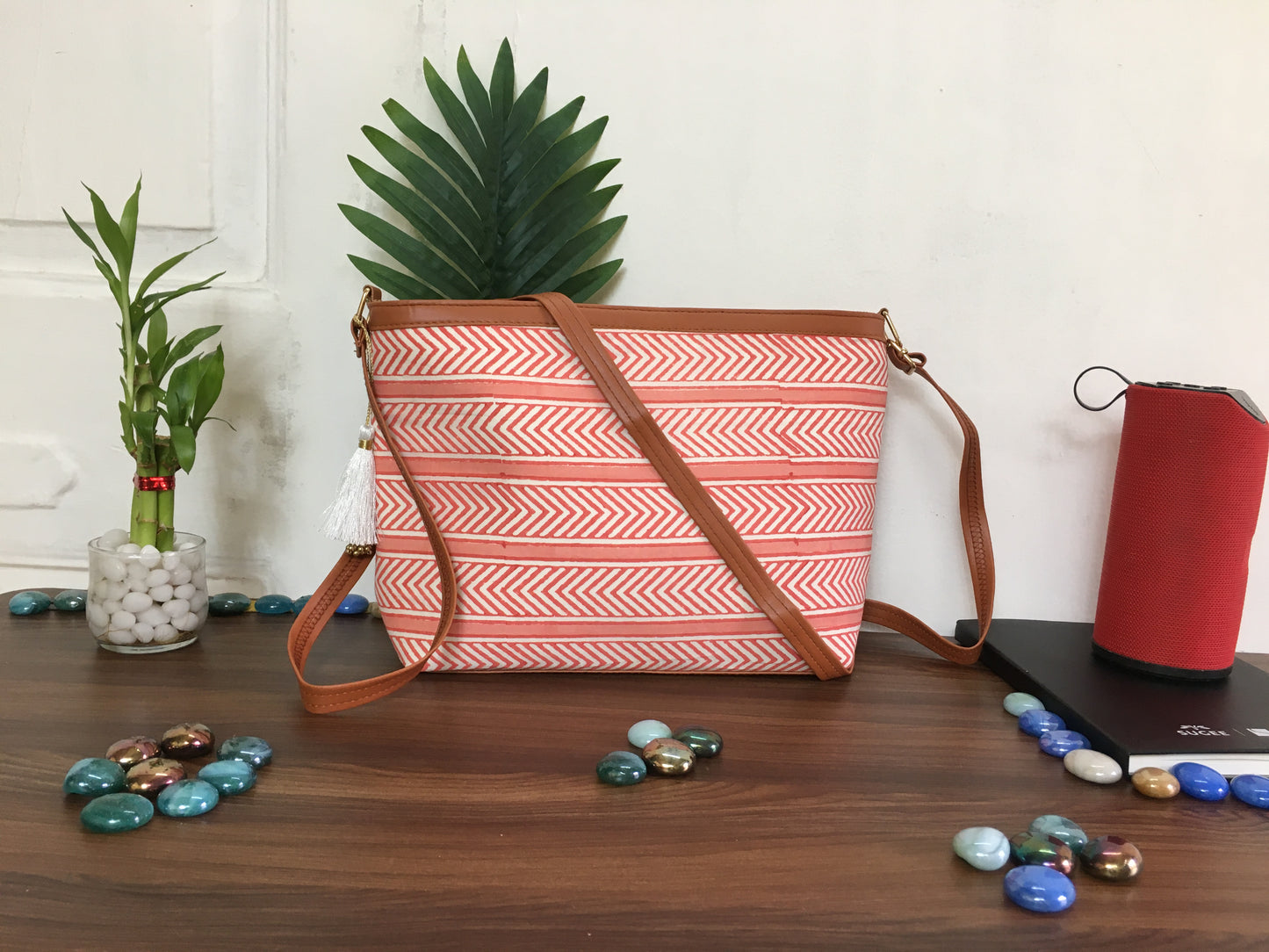 Minsk - 3 zip- Big size - Sling Bag - D no - 41 - Peachy / orange