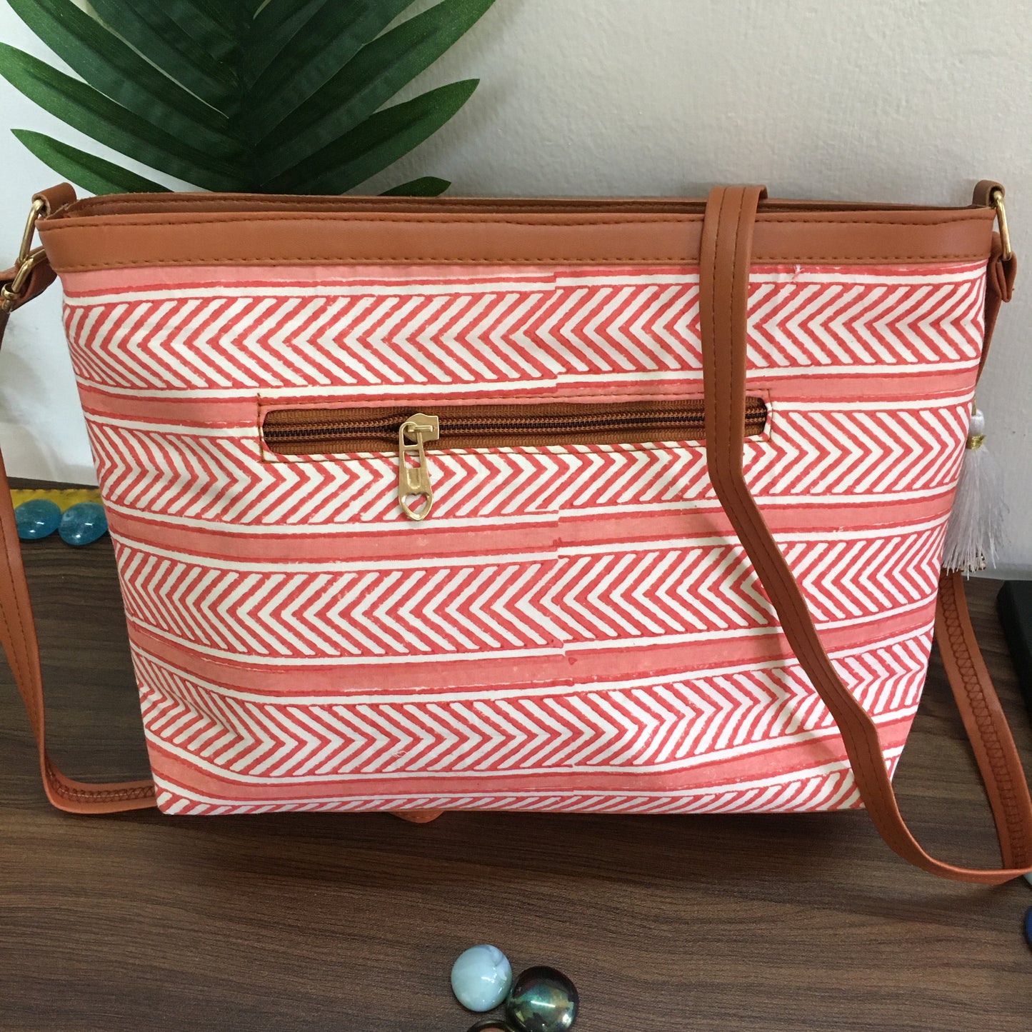 Minsk - 3 zip- Big size - Sling Bag - D no - 41 - Peachy / orange