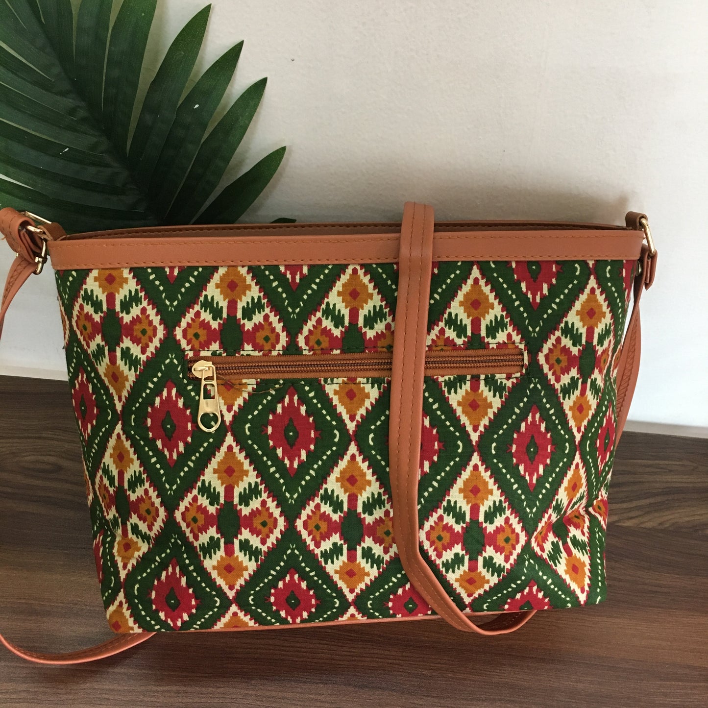 Minsk - 3 zip- Big size - Sling Bag - 4 tone Green