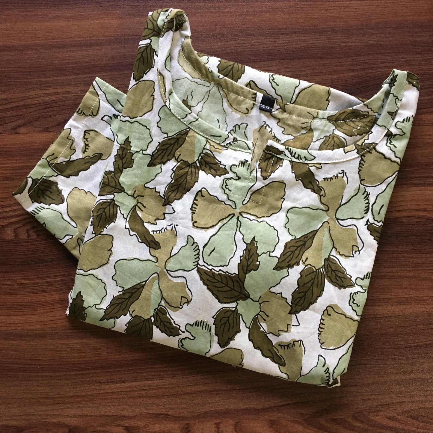 Flower & Leafs - Green - Cord Set - Pure Cotton