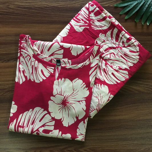 Swiss Cheese Leaf - Pink - Cord Set - Pure Cotton