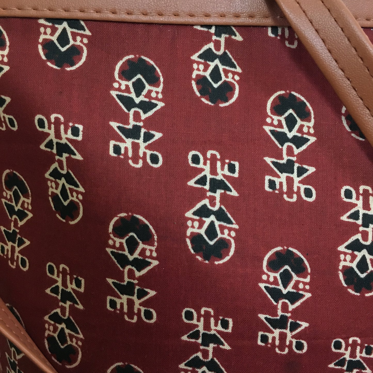 Minsk - 3 zip- Big size - Sling Bag - Ajrakh Maroon