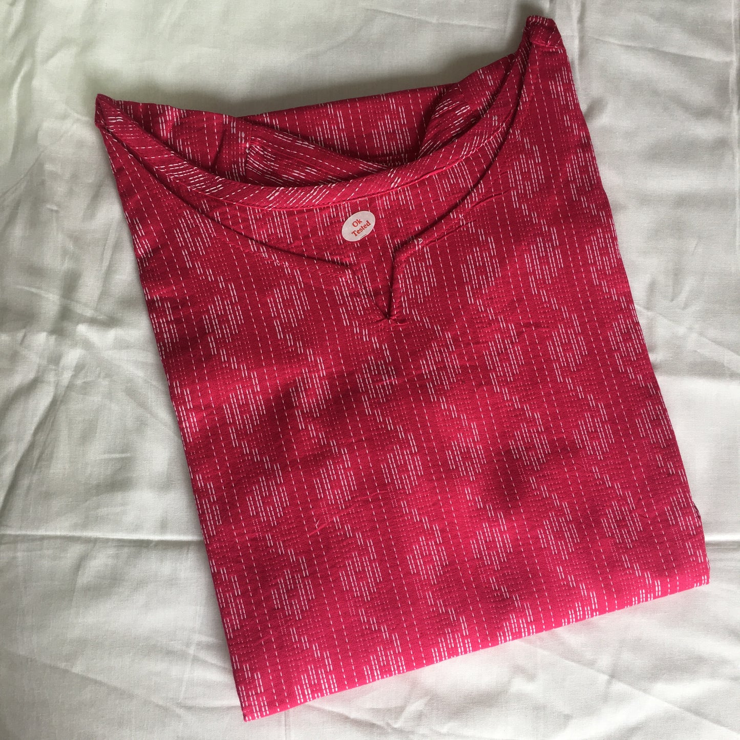 Raani Katha Cotton Kurti- Knee Length - 3405