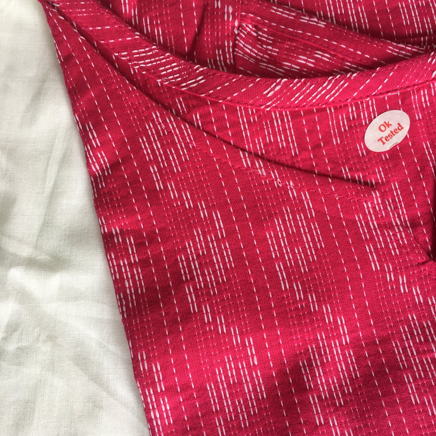 Raani Katha Cotton Kurti- Knee Length - 3405