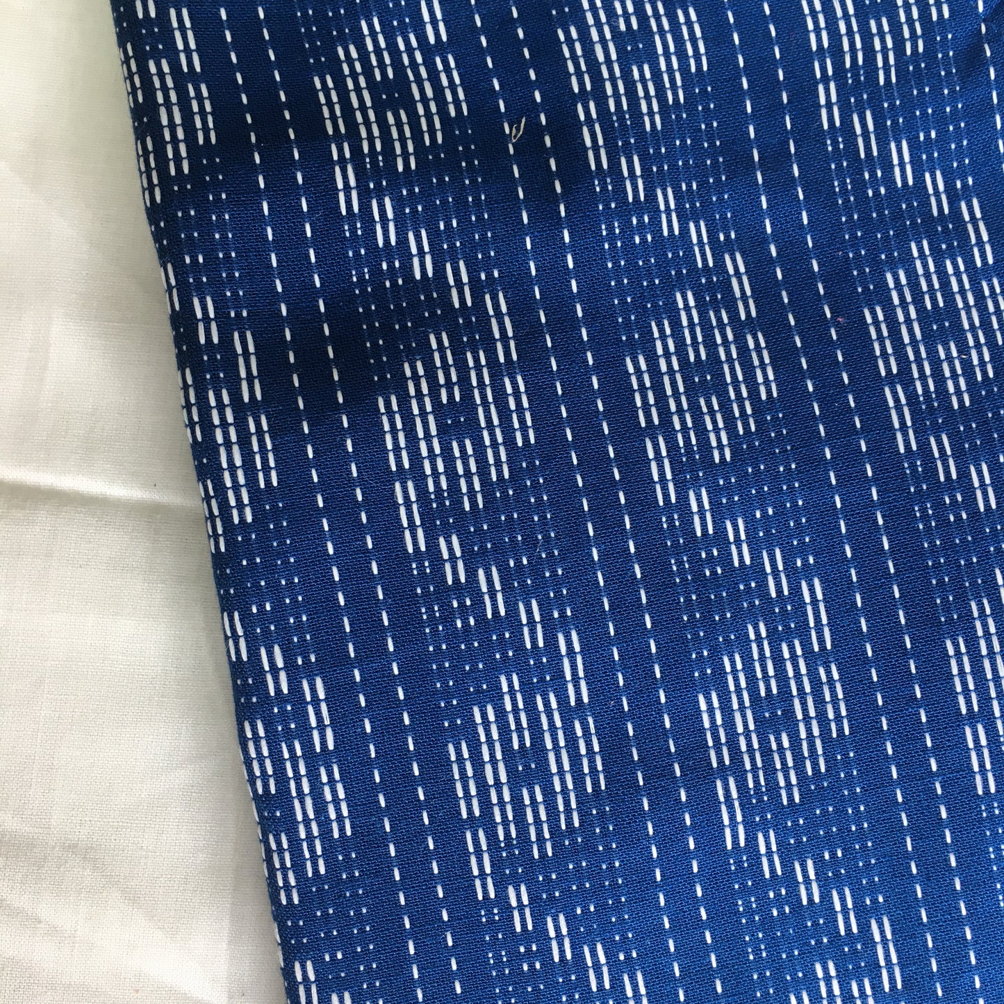 Blue Katha work Cotton Kurti- Knee Length - 3567