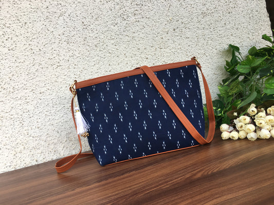 Minsk - 3 zip- Big size - Sling Bag - Indigo Fine