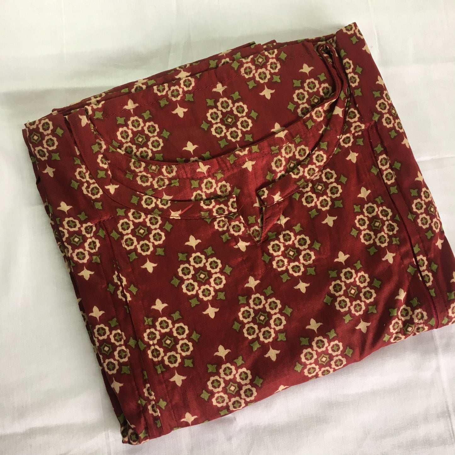 Maternity / Feeding Zips - Kaftan - Free Size - Pure Cotton - Dno - 36 - Maroon