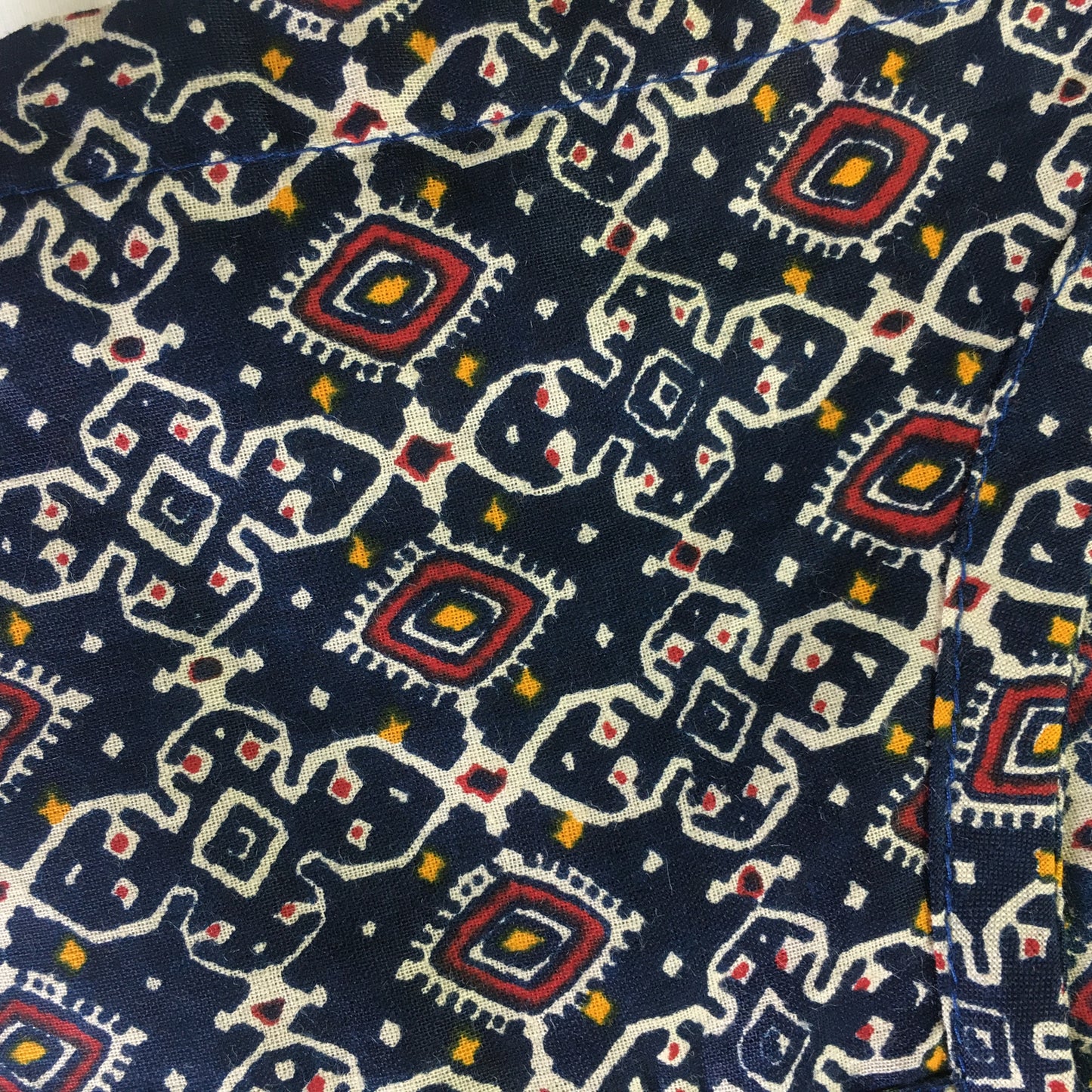 Maternity Kurti with Feeding Zips - Pure Cotton - Kalamkari Ajrakh Blue