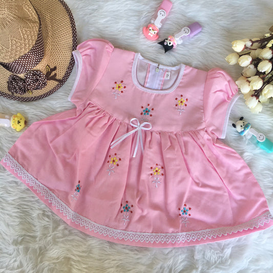 Baby Frock - A801 - Baby Pink
