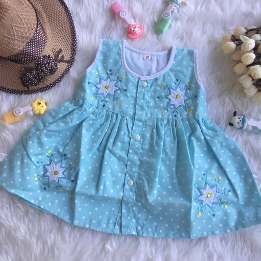 Baby Frock - Dno 816 - Sky Blue