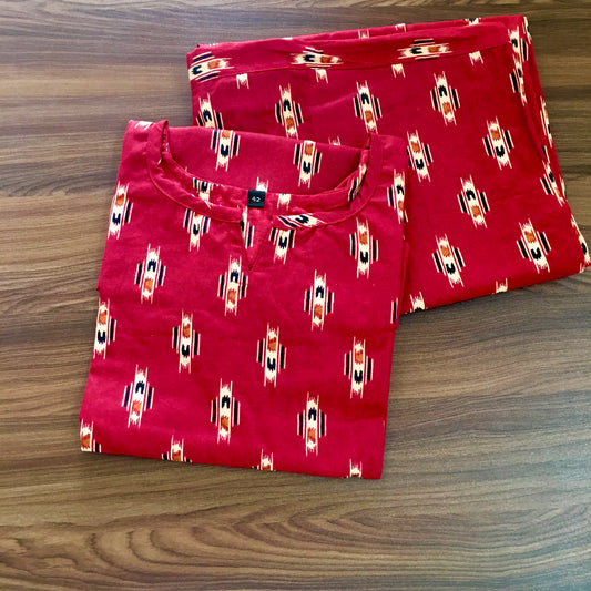 Maroon Black Ajrakh - Cord Set - Pure Cotton