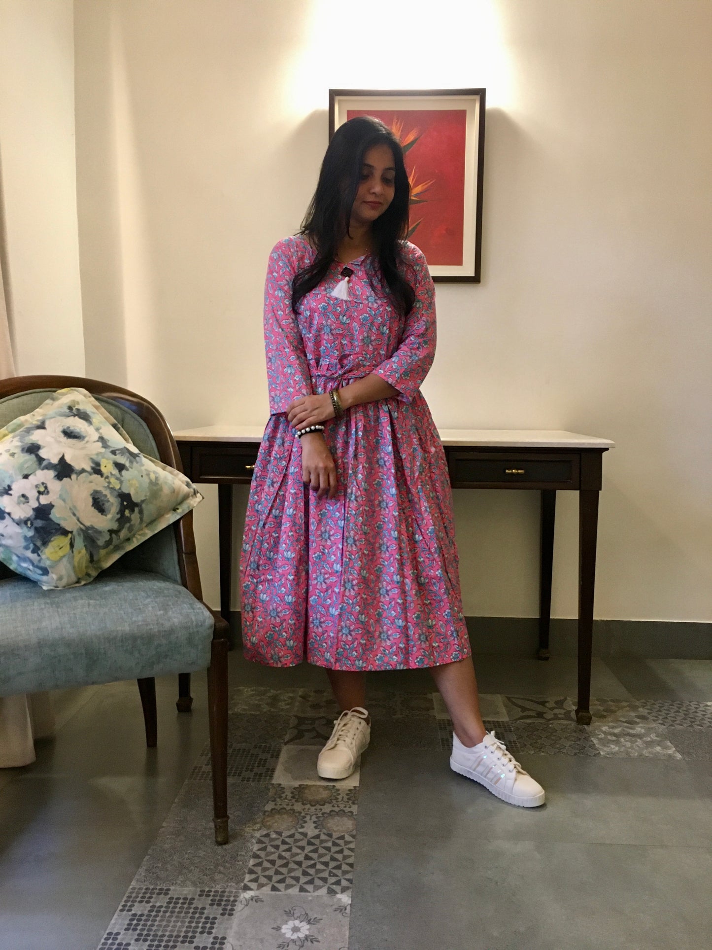New York Style - Flared Dress - Maternity Suitable -Raani Multi Flower Prints