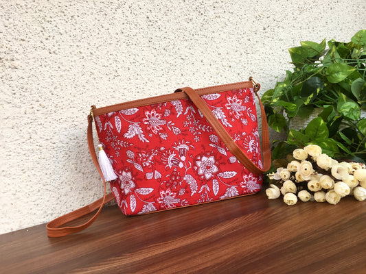 Minsk - 3 zip- Big size - Sling Bag - Maroon Forrest