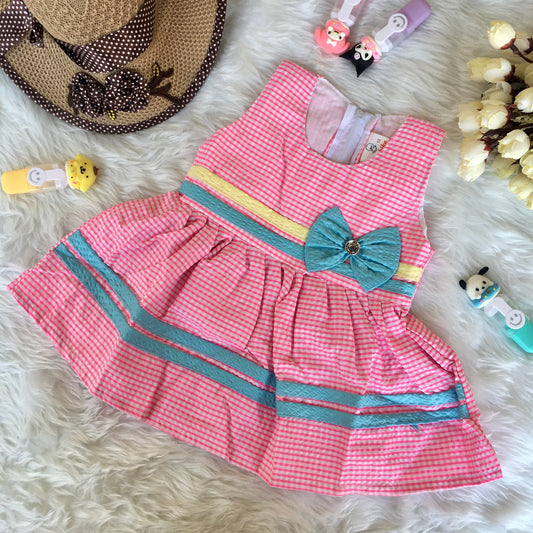 Baby Frock - 1214 - Baby Pink