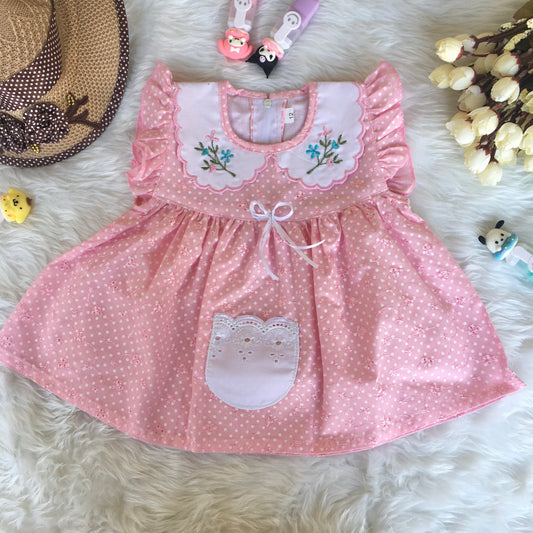 Baby Frock - D.no - 806 - Baby Pink