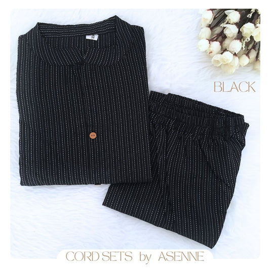 Katha Work - Black - Cord Set - Pure Cotton