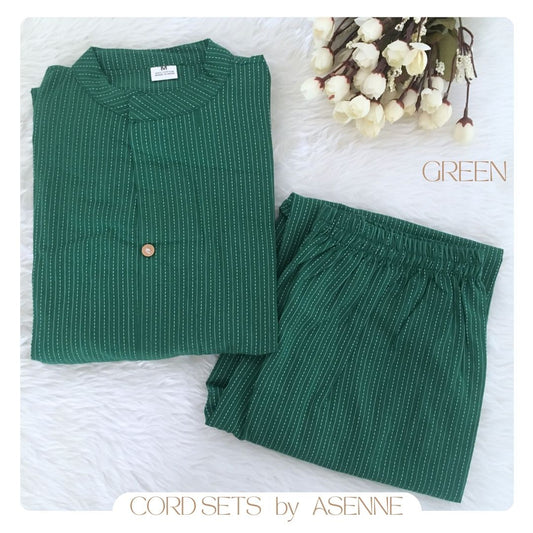 Katha Work - Green - Cord Set - Pure Cotton