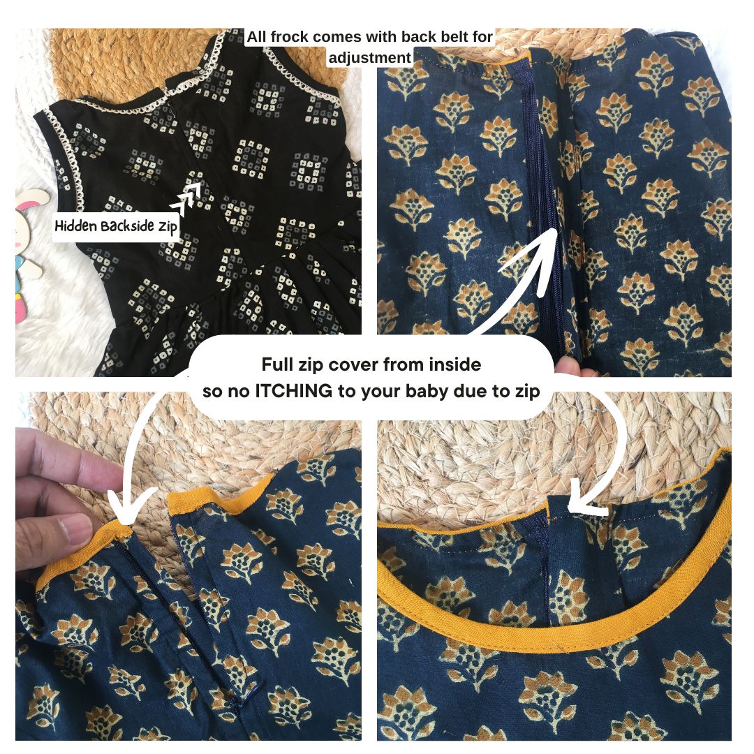 Baby Frock - Firozi Ajrakh