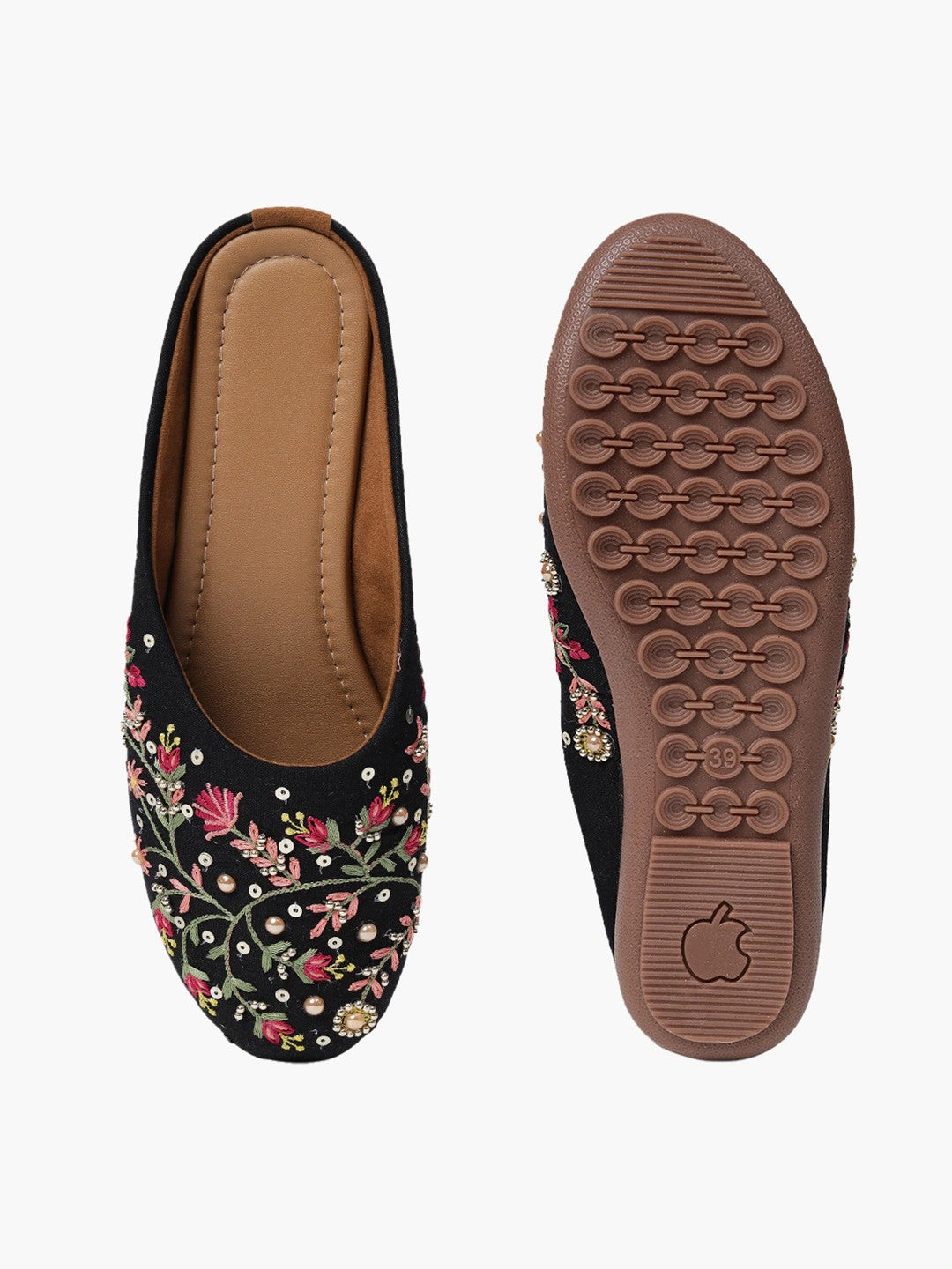 Women Black Ethnic Flats