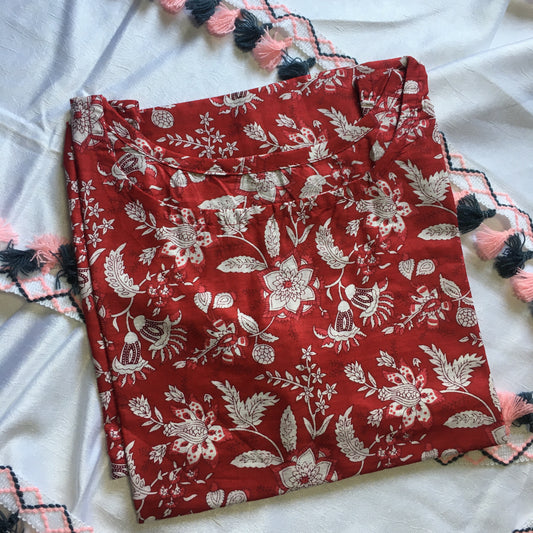 Maroon Forrest- Pure Cotton Sleeveless Casual Tops