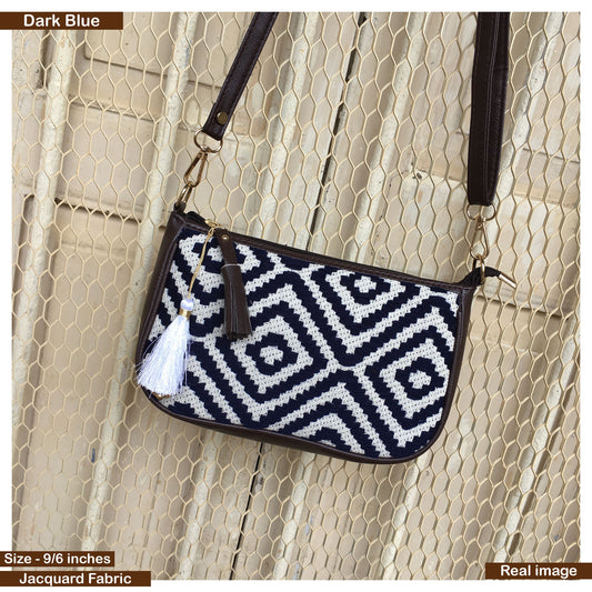 AMARA - Shoulder Bag Cum Sling - Dark Blue Square