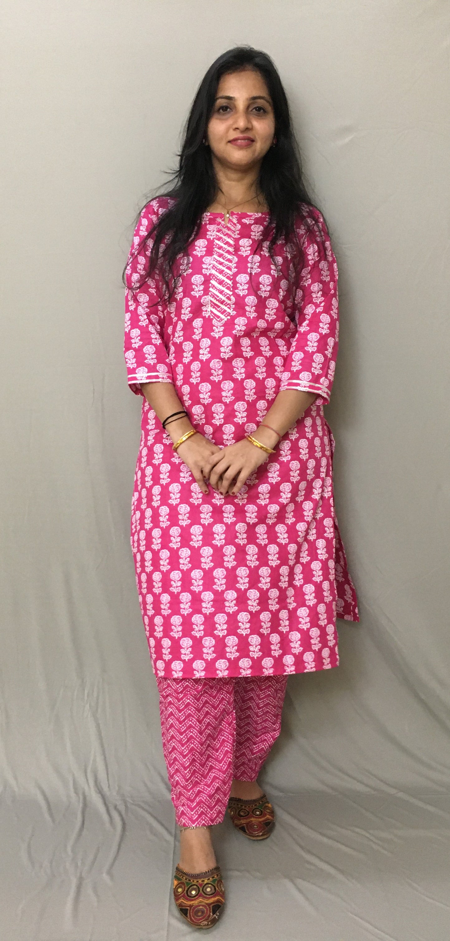 Roses Kurti Set - Raani Colour