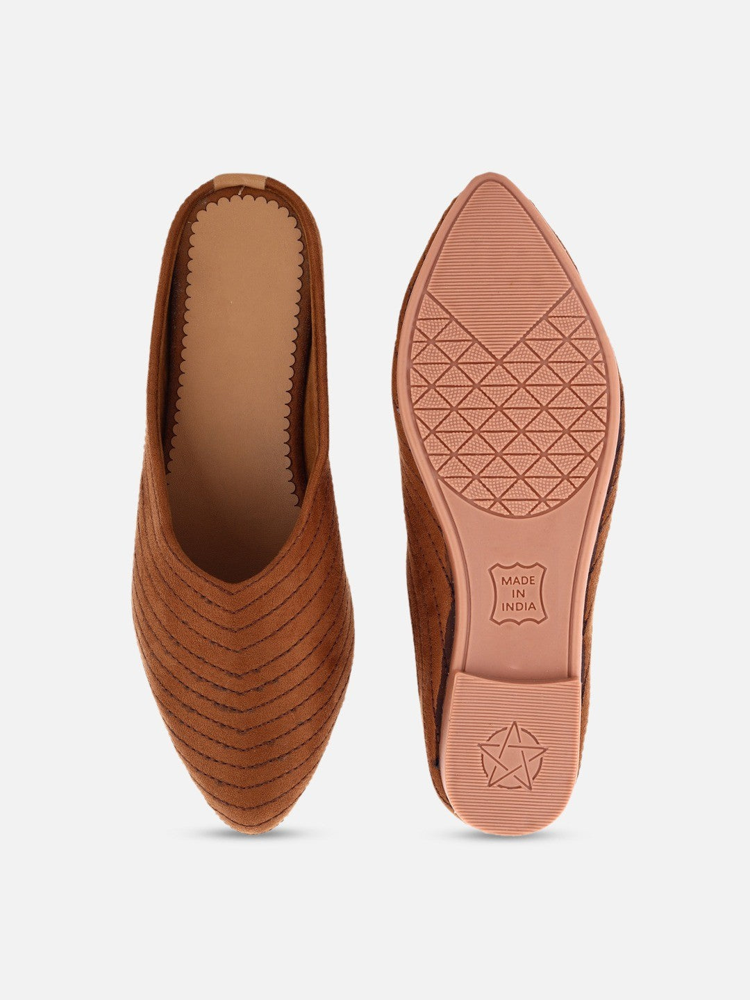 Women Gold-Toned Printed Ballerinas with Bows Flats