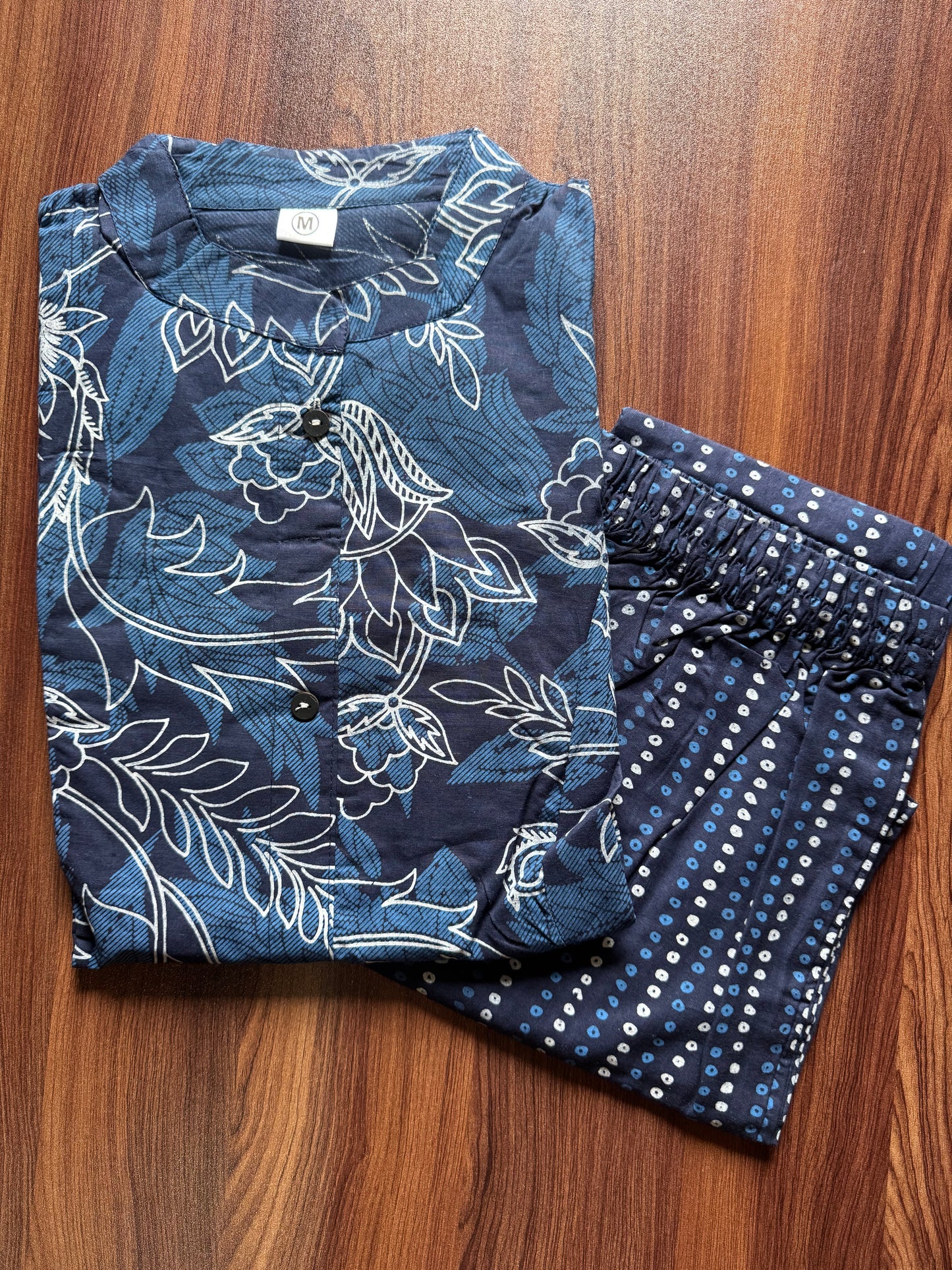 Knee Length - Blue Keri - Cord Sets - Pure Cotton