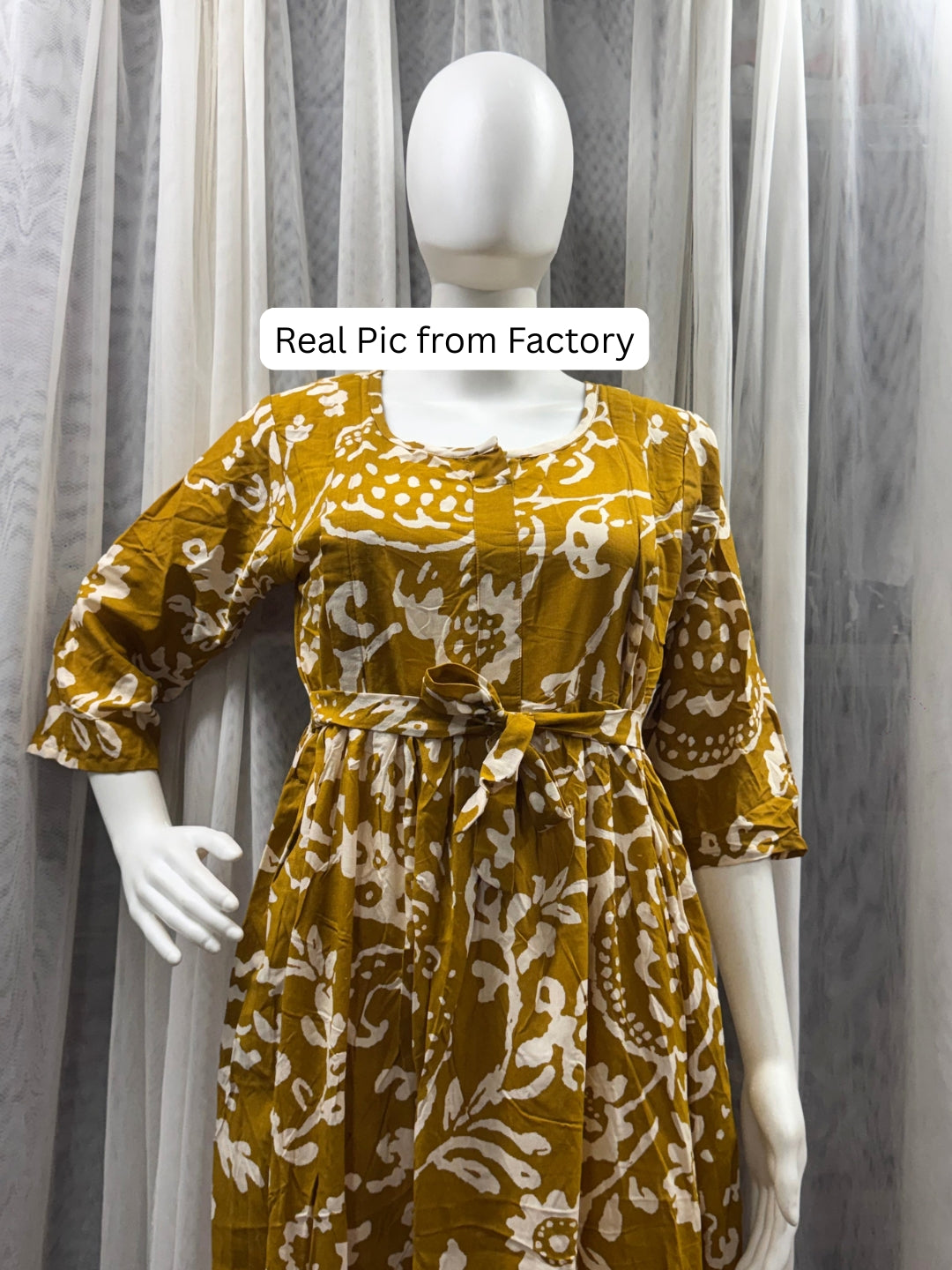 Florenza Yellow - Maternity Kurti with Feeding Zips - Soft Rayon