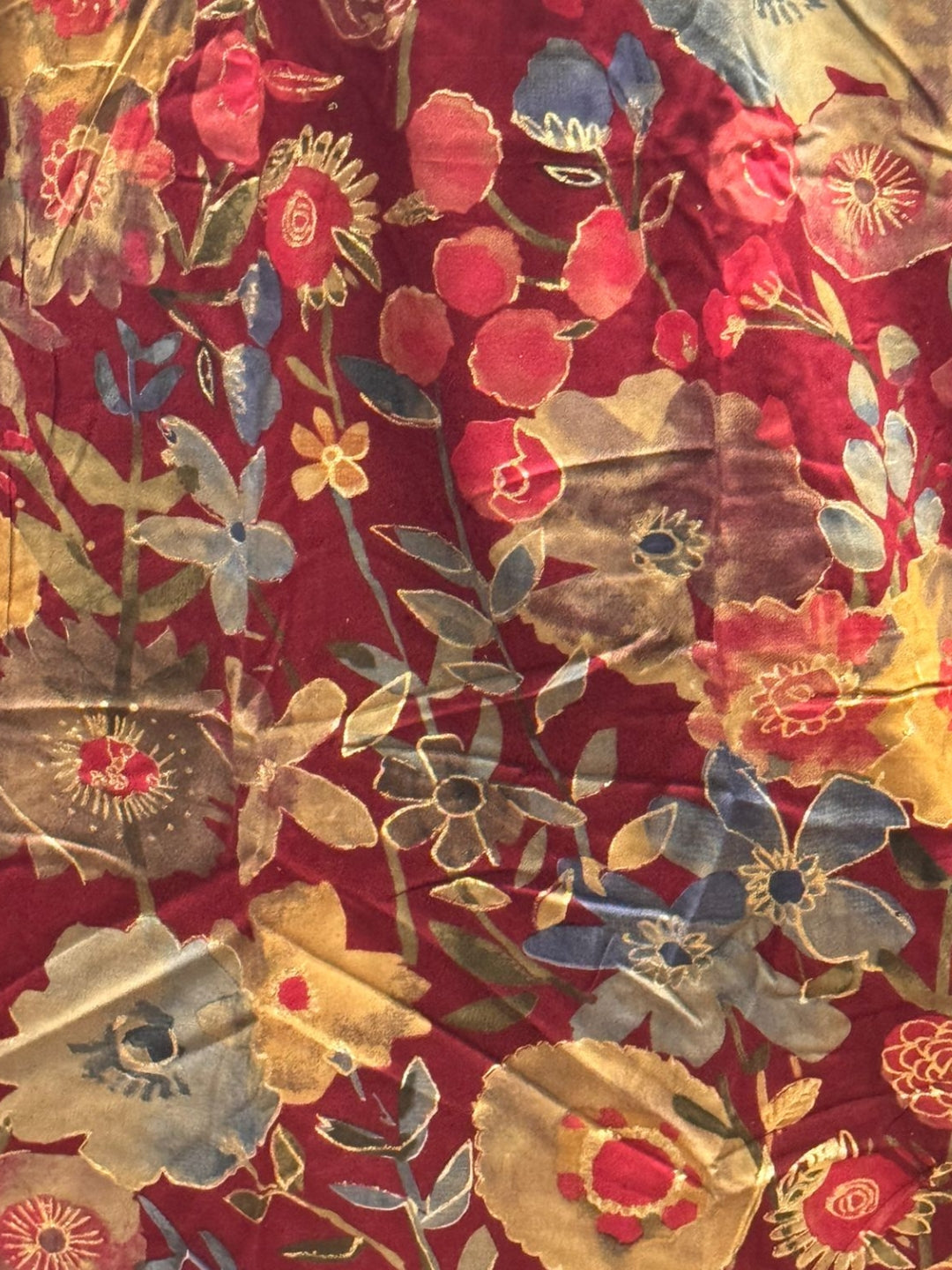 Maroon Grey Flower - Maternity Kurti with Feeding Zips - Soft Rayon