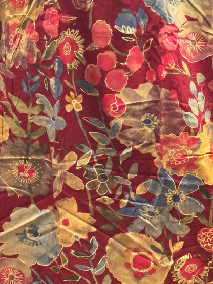 Maroon Grey Flower - Maternity Kurti with Feeding Zips - Soft Rayon