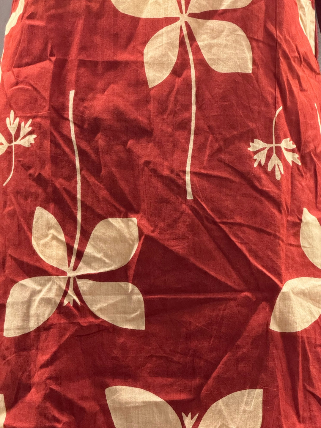 Red Motif Flower - Cord Set - Pure Cotton