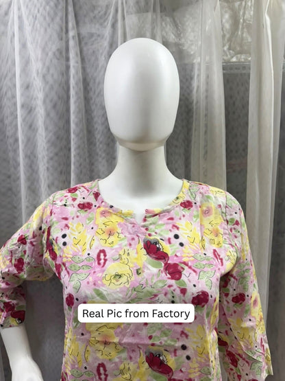 Floral Bliss - Pink - Cord Set - Soft Rayon