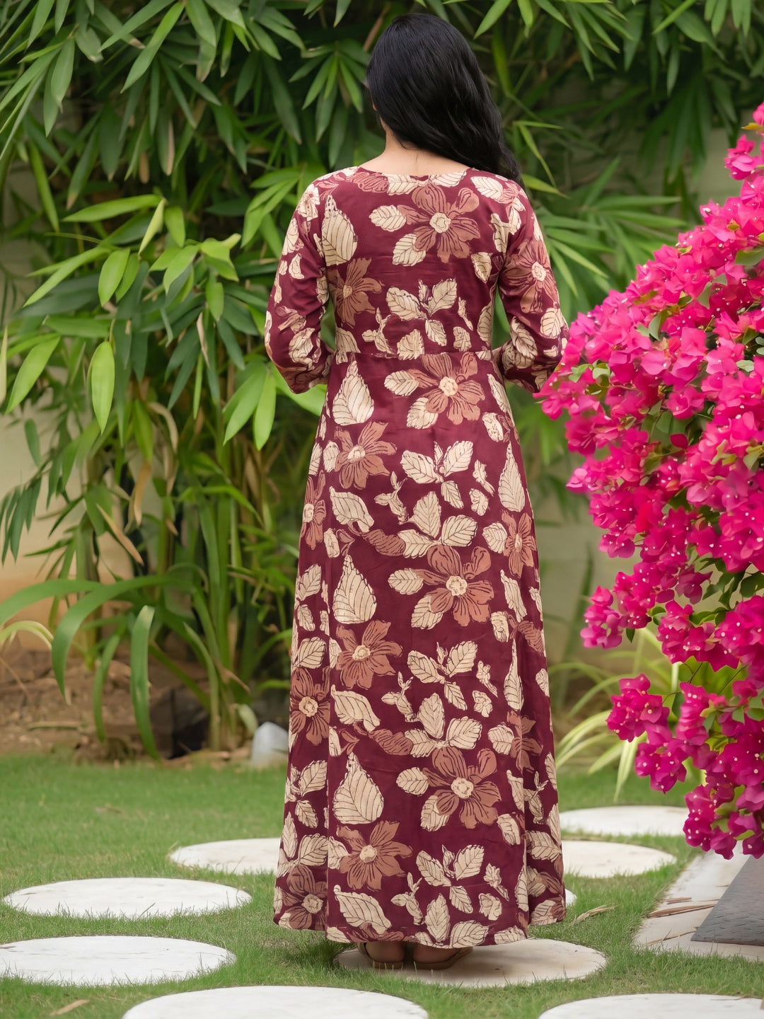 Pastel Maroon - Maternity Dress with Feeding Zips - Soft Rayon