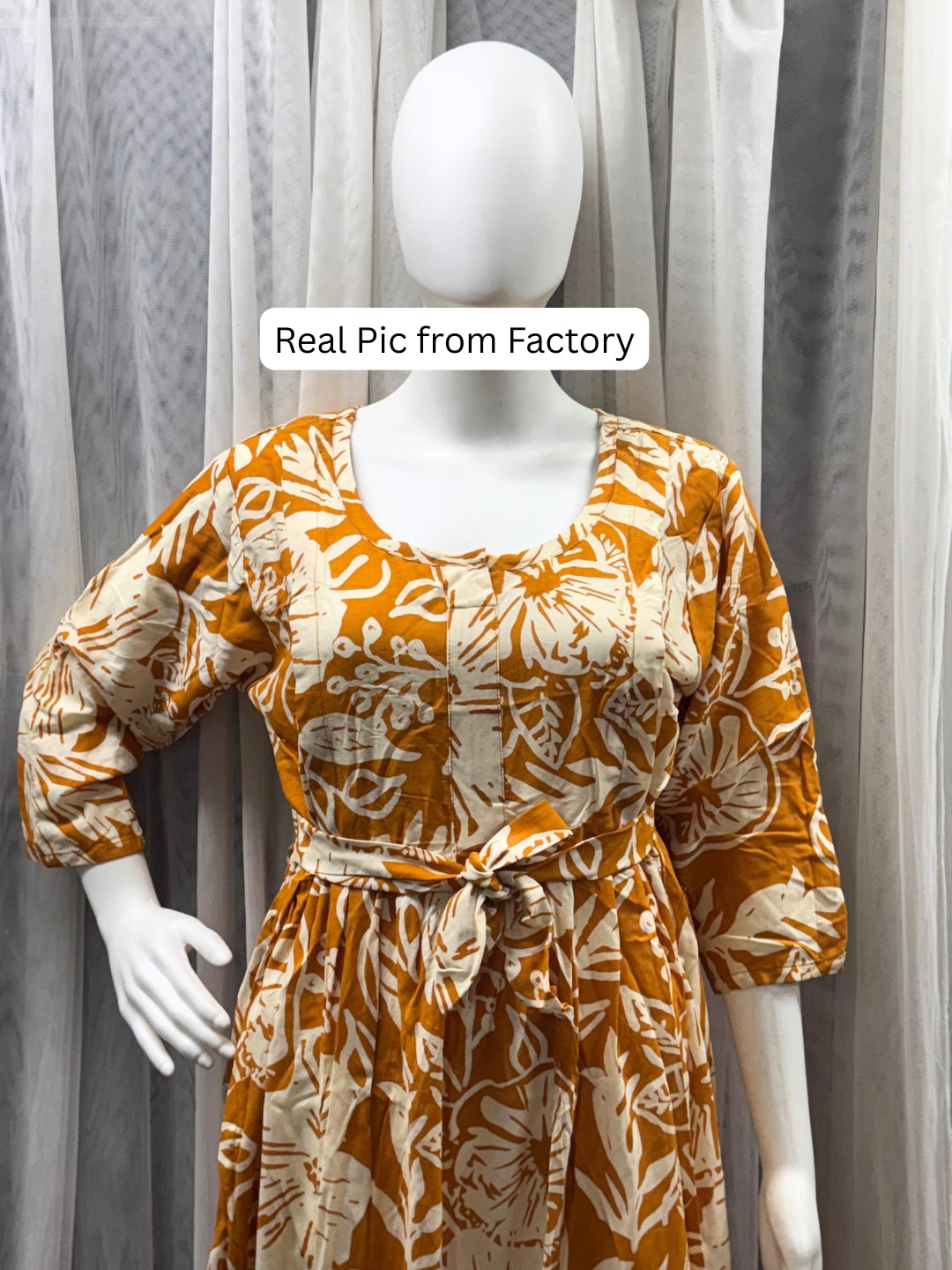Hibiscus - Yellow White - Maternity Kurti with Feeding Zips - Soft Rayon