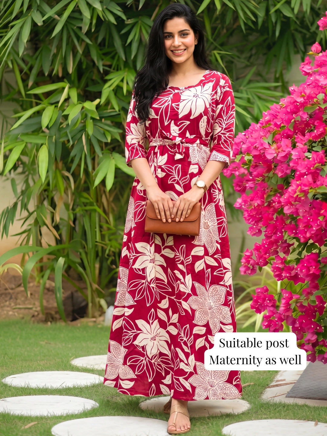Lily Carrot - Maternity Kurti with Feeding Zips - Soft Rayon