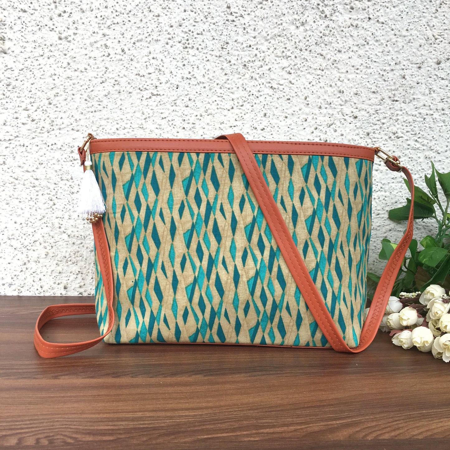Minsk - 3 zip- Big size - Sling Bag - Daimond Sea Green
