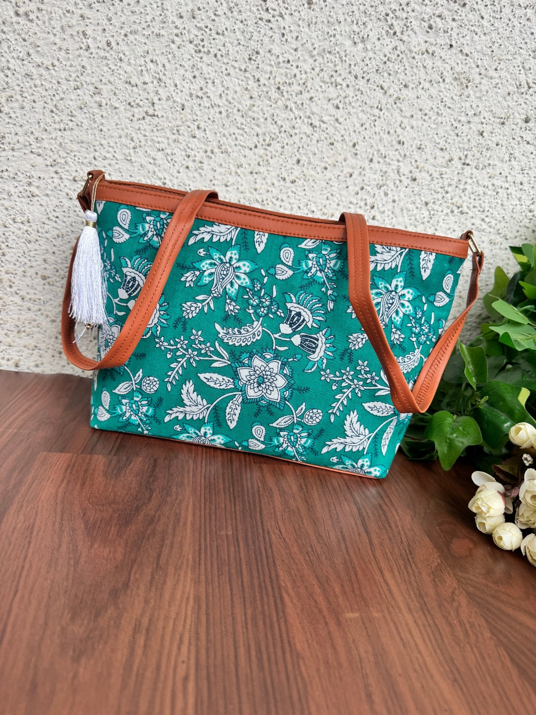 Minsk - 3 zip- Big size - Sling Bag - Sea Green Forrest