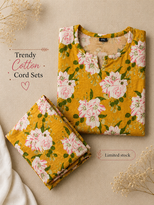 Exotic Yellow - Cord Set - Pure Cotton