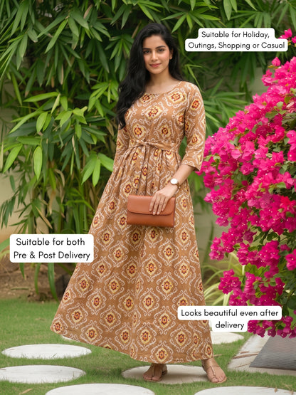 Dessert Art - Maternity Dress with Feeding Zips - Soft Rayon