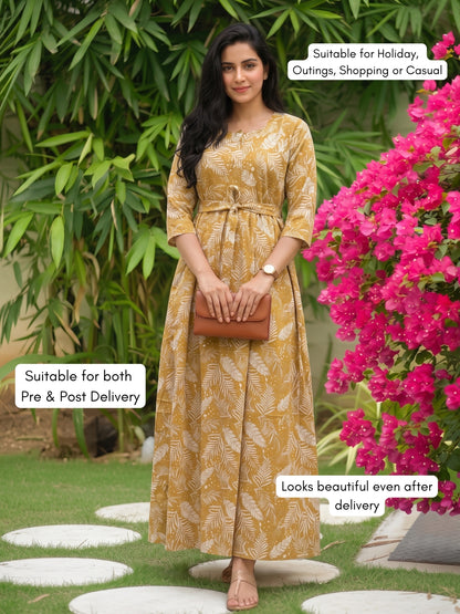 Tropical Forrest - Dessert - Maternity Dress with Feeding Zips - Soft Rayon