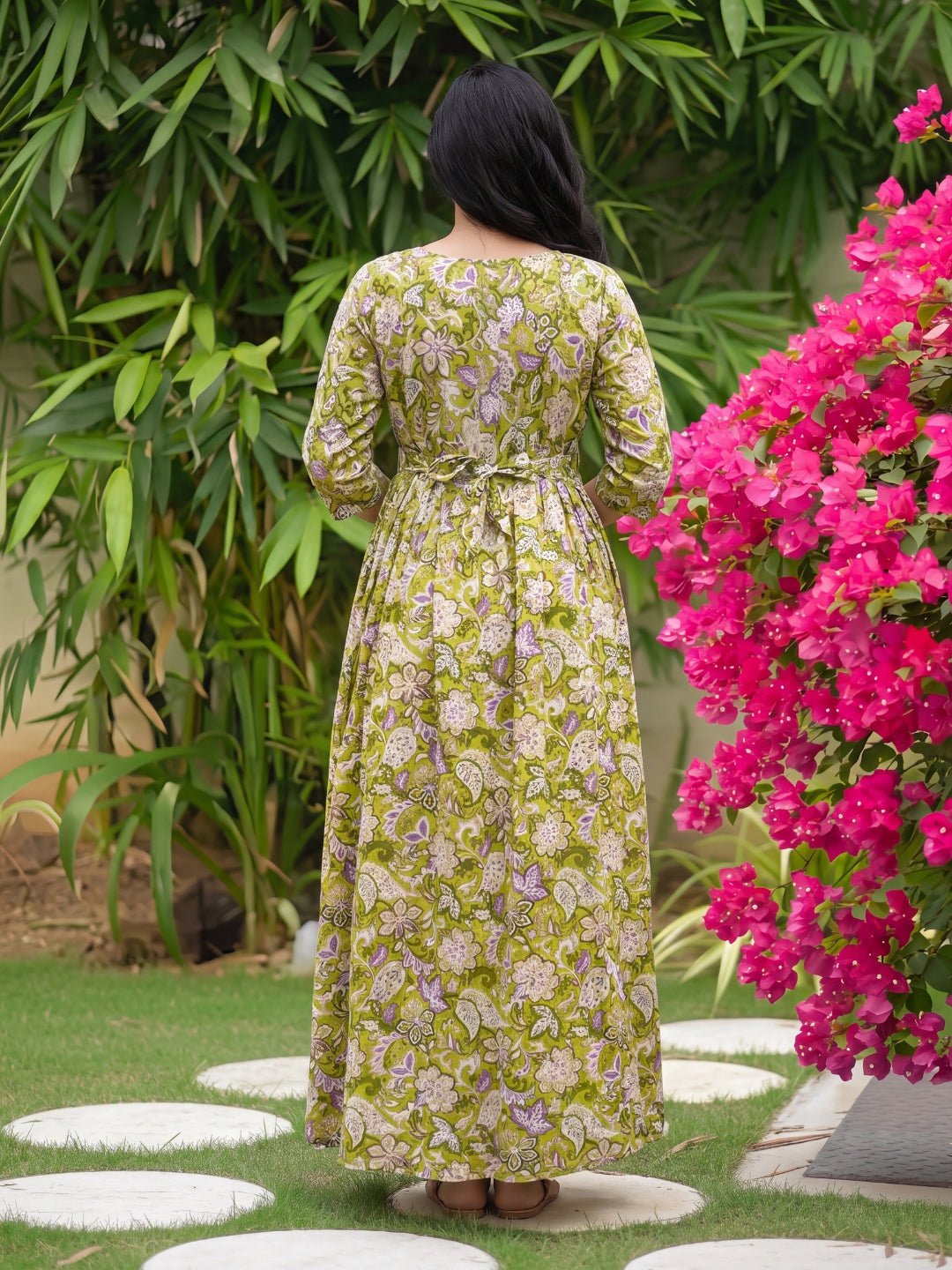 Pista Garden - Maternity Dress with Feeding Zips - Soft Rayon
