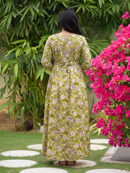 Pista Garden - Maternity Dress with Feeding Zips - Soft Rayon