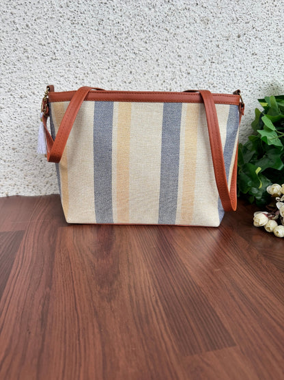 Minsk - 3 zip- Big size - Sling Bag - Stripes Yellow