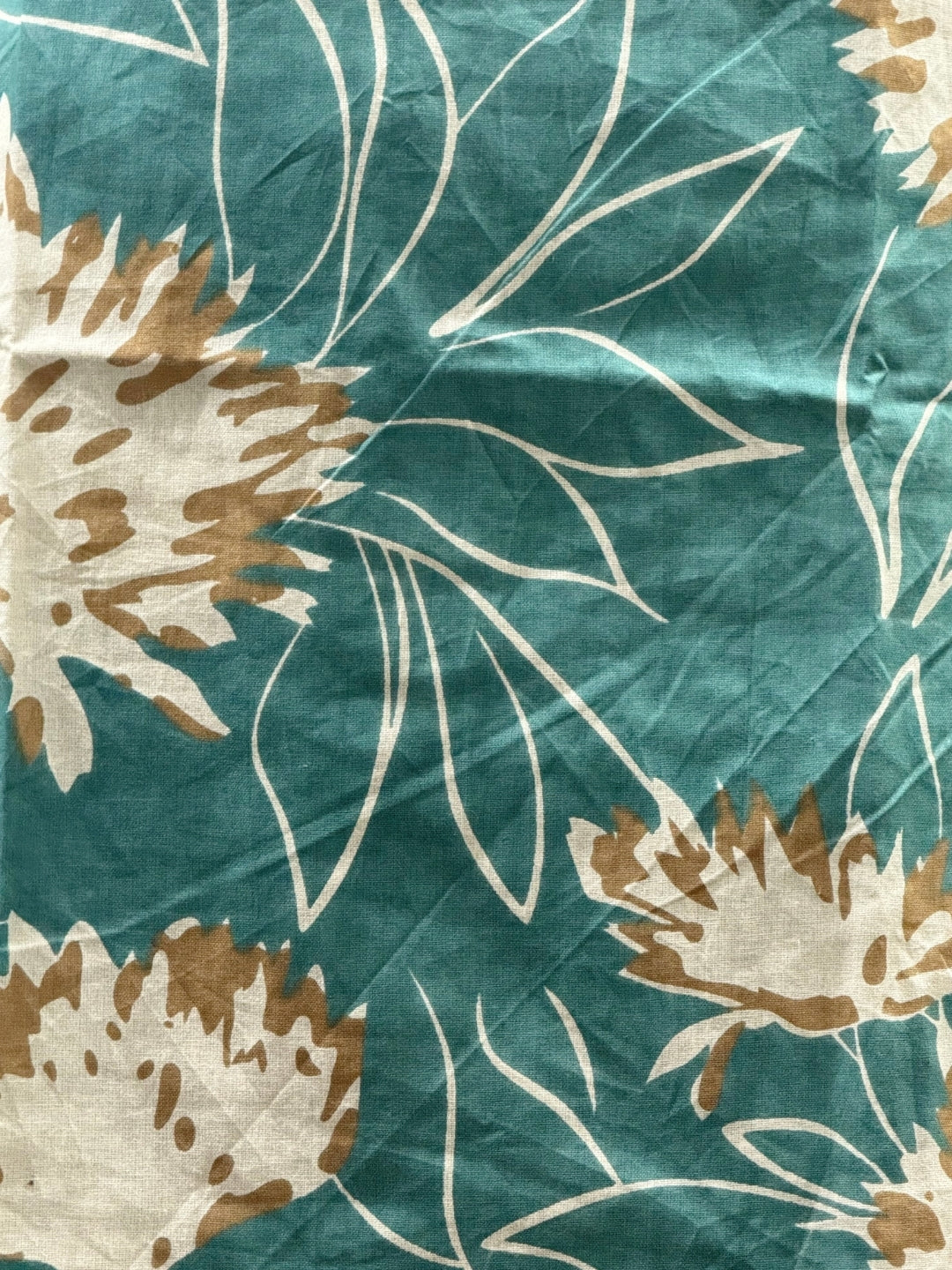 Turquoise Cream Flower - Cord Set - Pure Cotton
