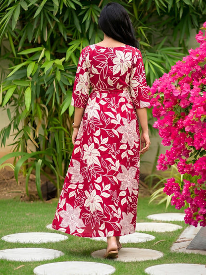 Lily Carrot - Maternity Kurti with Feeding Zips - Soft Rayon