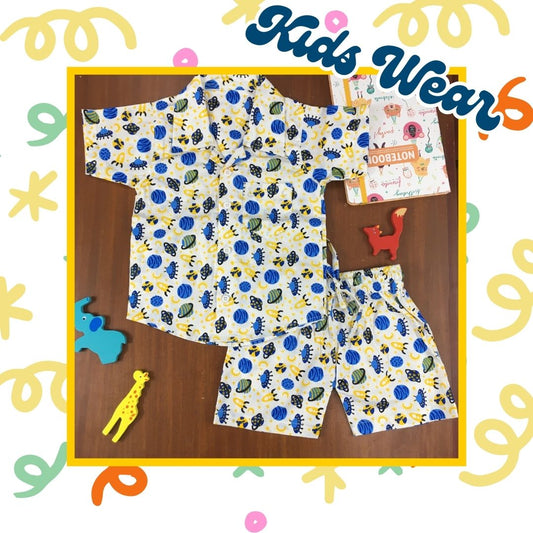 Kids Shirt & Short set - Blue Planet