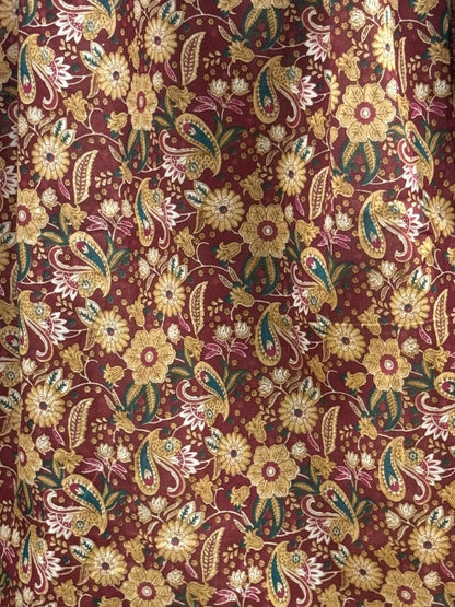 Gulmohar - Maroon - Maternity Dress with Feeding Zips - Pure Cotton