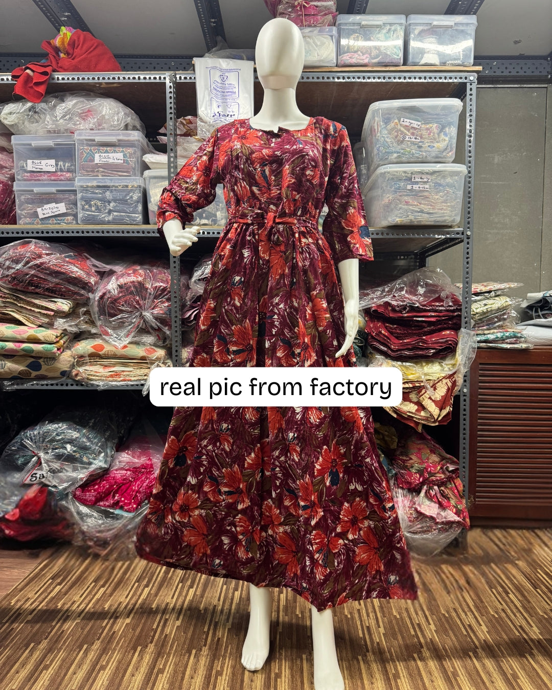 Floral - Wine - Maternity Kurti with Feeding Zips - Soft Rayon