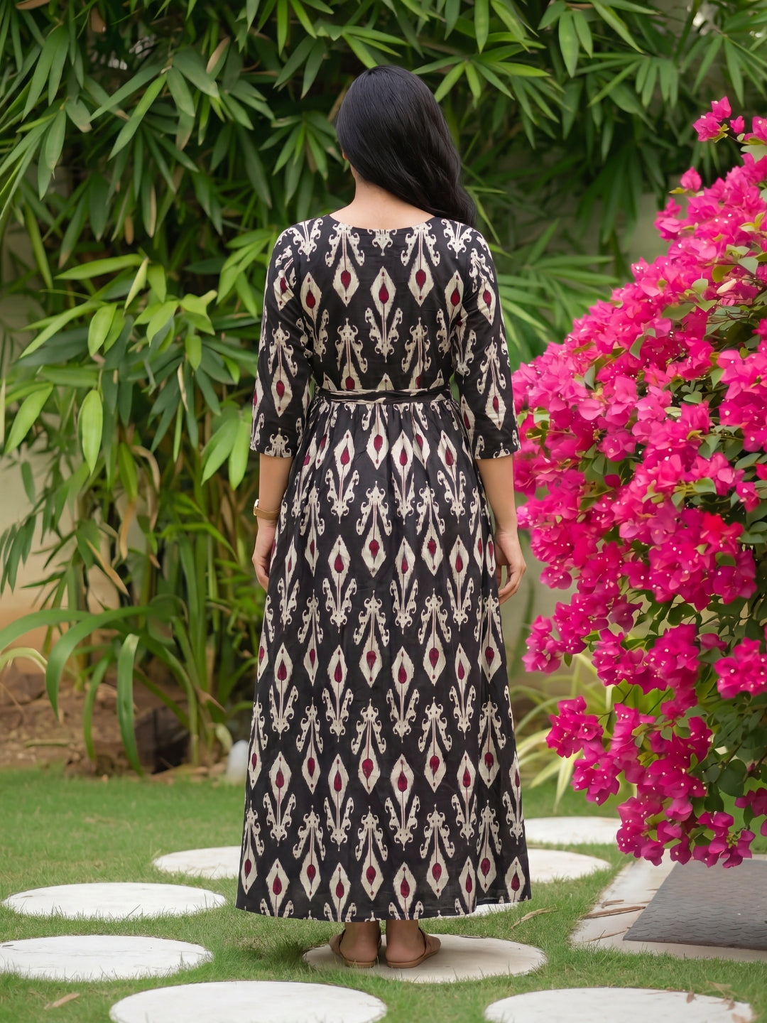 White Arrow - Black - Maternity Dress with Feeding Zips - Soft Rayon